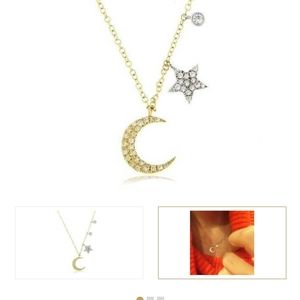 Meira T moon and star micro pave necklace